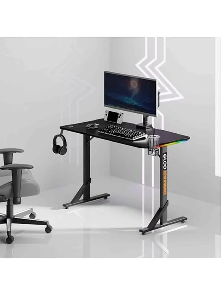 RGB Aydınlatmalı 112x60 cm Profesyonel Oyuncu Masası, Siyah ürün görseli 1