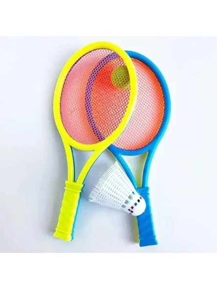 Çocuk Raket Takımı - 4 Parça Pembe Mavi Tenis Seti ürün görseli 1