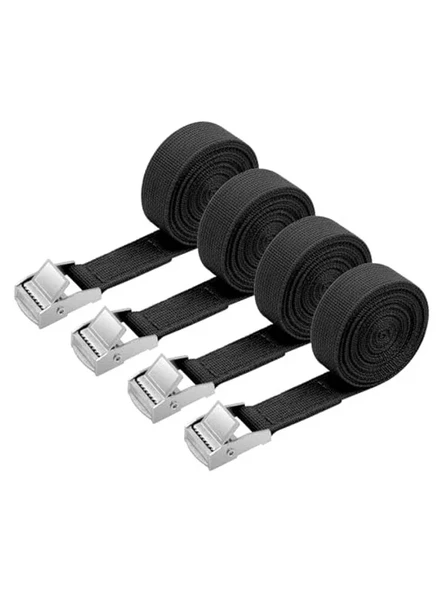 Siyah Renk 2 cm x 2 m Ayarlanabilir Gergi Kayışı - 4 Adet Set ürün görseli 1