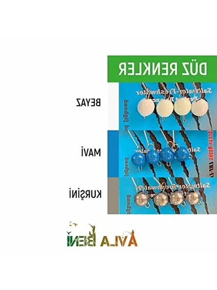 Beyaz Renkli 3.5g UV ve Glow Jig Head, 8 No. ürün görseli 1