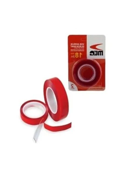 Çift Taraflı Akrilik Şeffaf Silikon Bant, 18mm x 2m, Çok Amaçlı Kullanım ürün görseli 1