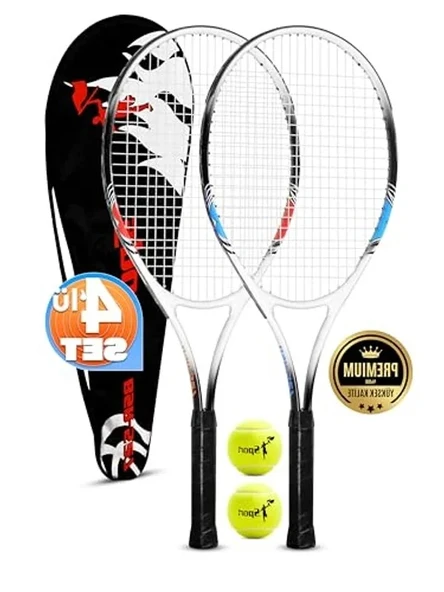 2 Tenis Raketi ve Top Seti: Yetişkinler İçin 27 İnç ürün görseli 1