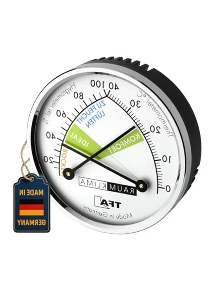 Siyah 45.2024 Analog Termometre ve Higrometre ile Sıcaklık Kontrolü ürün görseli 1