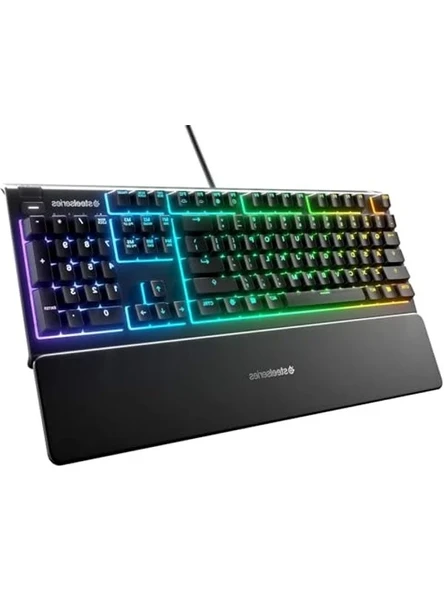 Steelseries Apex 3 Gaming Klavye, 10 Bölgeli Rgb Aydınlatma, Sessiz Switch, Ip32 Sıvı Dayanıklılık, Premium Manyetik Bilek Desteği, Türkçe Qwerty ürün görseli 1