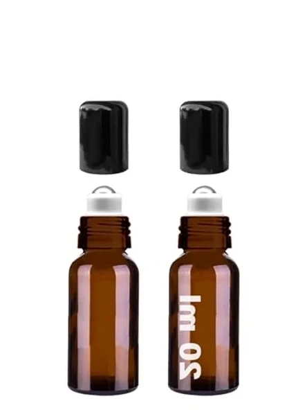 Çelik Roll On Şişesi, 20 ml Kapasiteli Sızdırmaz Cam Şişe Seti ürün görseli 1