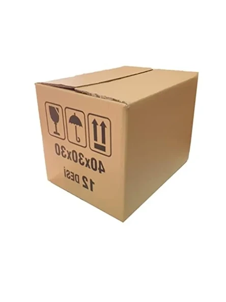 40x30x30 cm Boyutunda 12 Desi Çift Oluklu Karton Koli, 10 Adet ürün görseli 1