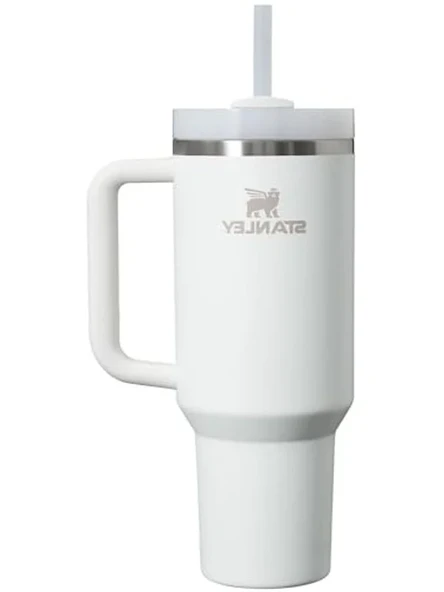 Buz Beyazı Renkli Pipetli Termos Bardak, 1.18 L Kapasite ile ürün görseli 1