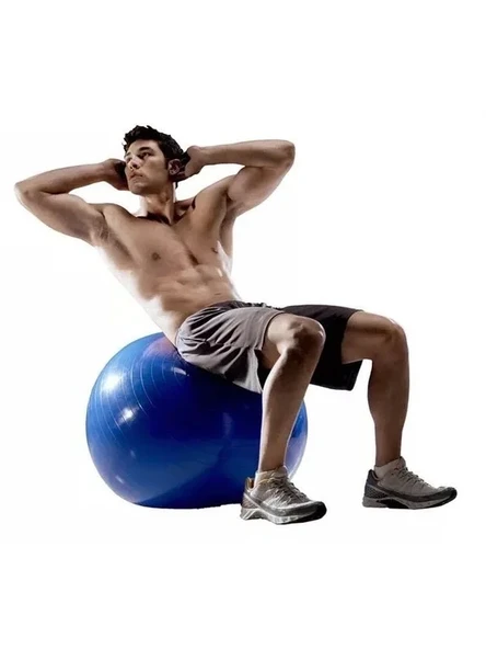 Gri Pilates Topu, Pompa Hediyeli, 65 cm Boyutunda - Resim 2