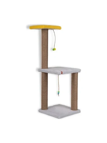 Catnipli İki Katlı Kedi Tırmalama Tahtası, 82 cm (Gri) ürün görseli 1