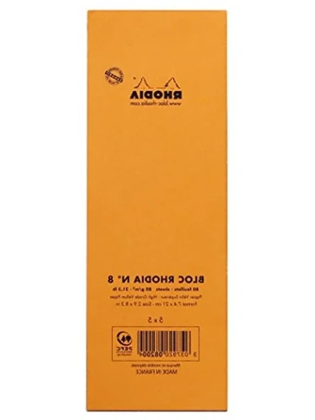 Turuncu Kareli Bloknot, 74x210 mm - Resim 3
