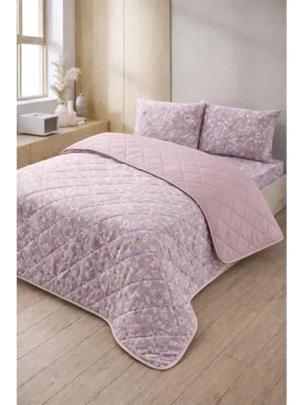 Kapitoneli Çift Kişilik Desenli Pike, 200x230 cm ve İki Yastık Kılıfı ürün görseli 1