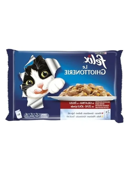 Sığır Etli ve Tavuklu Yetişkin Yaş Kedi Maması, Multipack 4x85 gr ürün görseli 1