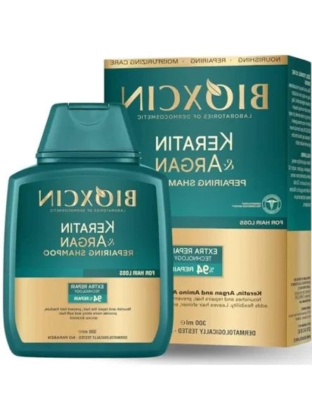 Keratin & Argan Onarıcı Şampuan - 300 ml - Yıpranmış Saçlar İçin ürün görseli 1