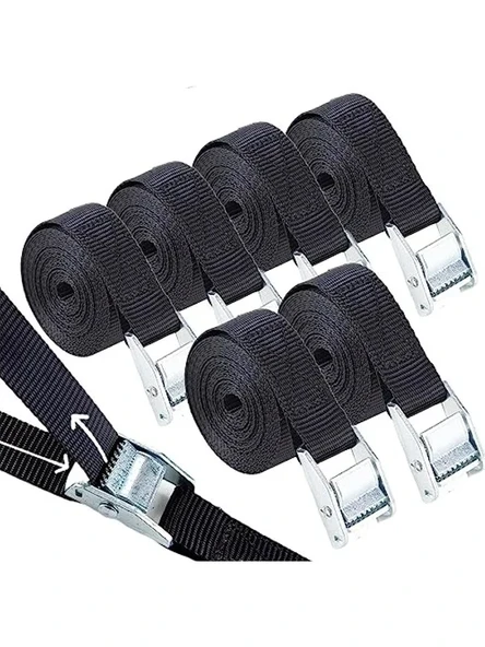 Kısa Bağlama Kayışı - Siyah, 6 x 1 m Uzunlukta ürün görseli 1