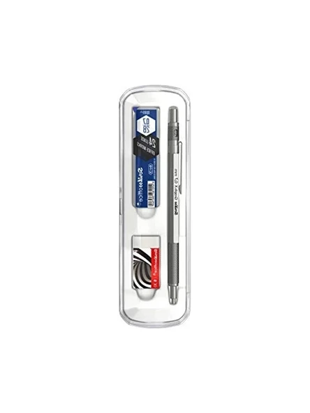 3 Adet Mekanik Kurşun Kalem ve Silgi Seti, 0.7 mm ürün görseli 1