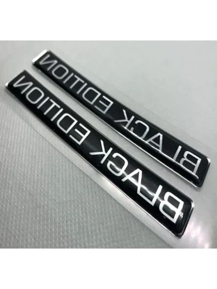 Siyah 3D Logo Sticker Seti, 2 Adet ile Kendi Tasarımlarınızı Yaratın ürün görseli 1
