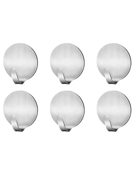 Yuvarlak Metal Askı, Gümüş Renk ve Yapışkanlı Tasarım ürün görseli 1