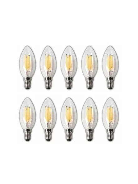 LED Rustik Mum Buji Ampul, E14 Duy, 10'lu Paket ürün görseli 1