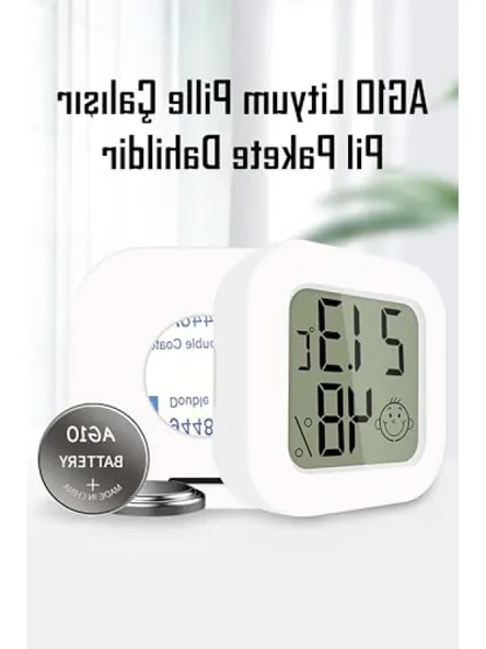 Mini Sıcaklık ve Nem Ölçer, LCD Ekranlı - Resim 3