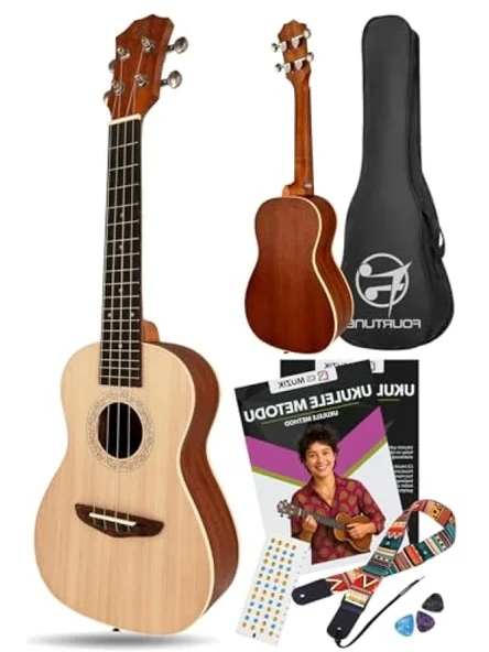 Gerçek Maun Ağaçlı 23 İnç Konser Ukulele - Resim 2