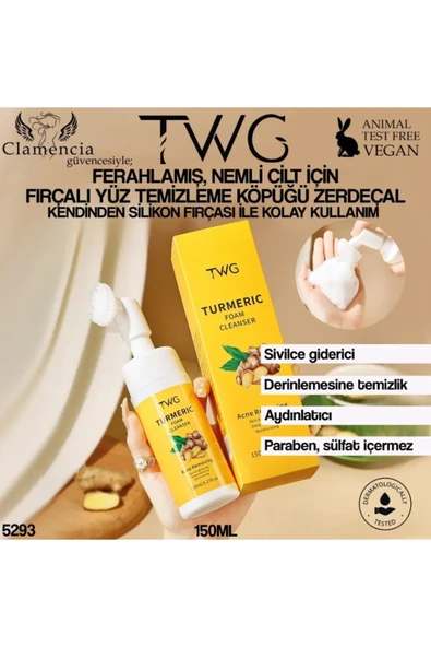TWG Turmeric (Zerdeçal) Fırçalı Yüz Temizleme Köpüğü 150ml ürün görseli 1