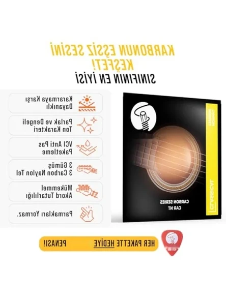 Klasik Gitar Teli, Normal Tansiyon, Karbon Yapı - Resim 2