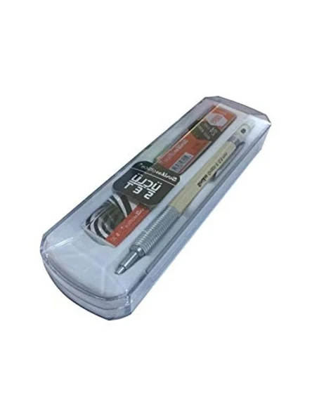 3'lü Mekanik Kurşun Kalem Seti ve Silgi - Beyaz 0.5 Mm Çap ürün görseli 1
