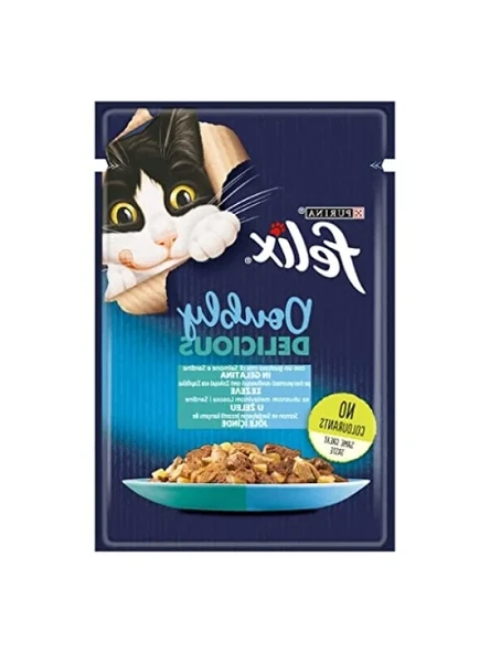 Çifte Lezzet Somon ve Alabalık Kedi Yaş Maması, 26 x 85 gr ürün görseli 1