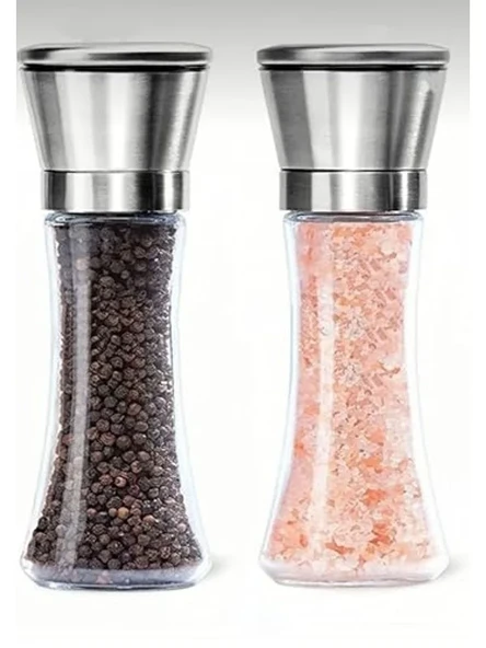 Kapaklı Baharat Değirmeni Seti, 2'li 19 cm ürün görseli 1