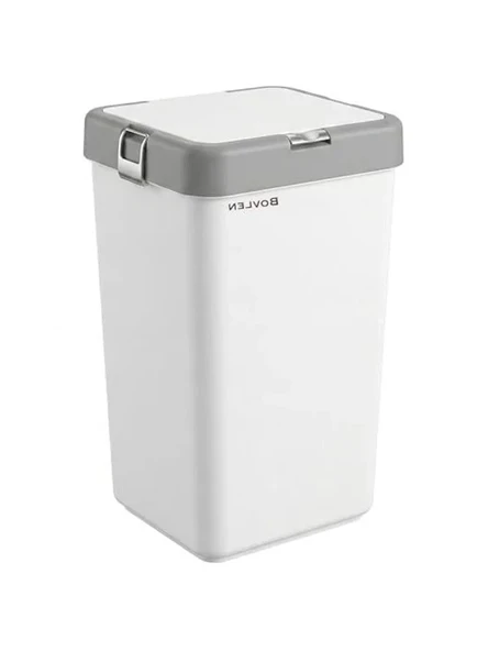 Büyük Boy 40 Litre Çamaşır Sepeti, Gri Beyaz Kombinasyon ürün görseli 1