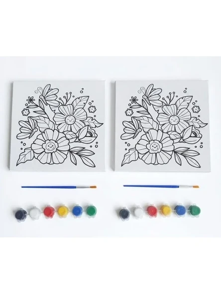 Hobi Boyama Seti, 20x20 cm Tuval ve 6 Renk Akrilik Boya ürün görseli 1