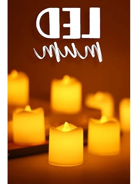 Pilli Mini Led Mum Seti, 8 Adet Dekoratif Yapay Mum ile Şık Aydınlatma ürün görseli 1