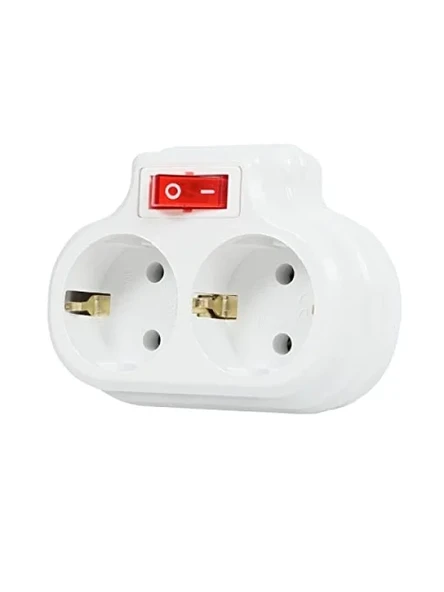 2'li Anahtarlı Topraklı Priz Çoklayıcı Fiş - 16A, 250 Volt ürün görseli 1