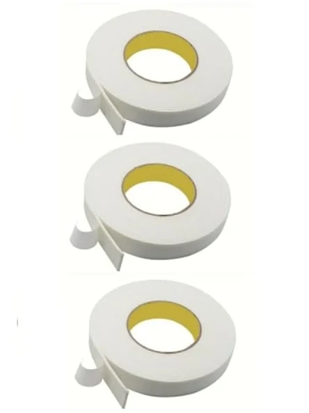 3 Adet Çift Taraflı Yapıştırma Köpük Bantı - 16MM X 1,5 MT ürün görseli 1