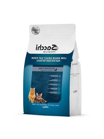 Somon ve Ton Balıklı Düşük Tahıllı Yetişkin Kedi Maması, 1 kg ürün görseli 1