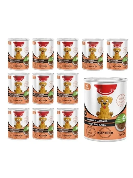 Somonlu Jöleli Konserve Mama - Yetişkin Köpekler İçin (400 Gr x 12 ADET) ürün görseli 1
