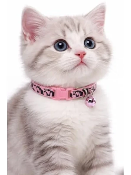 Ayarlenebilir Zilli Kedi Boyun Tasması - Alaca Desenli ürün görseli 1