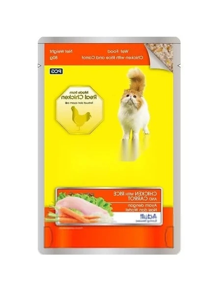 Tavuk, Pirinç ve Havuçlu Yetişkin Kedi Konserve, 80 gr ürün görseli 1
