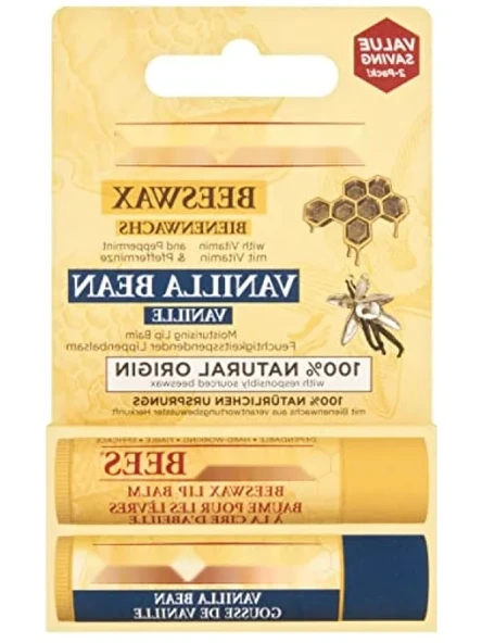 2'li Doğal Lip Balm Seti (Balmumu + Vanilya) ürün görseli 1