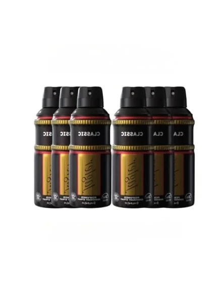 Uzun Süreli Etkili 150 ml Erkek Deodorant Seti (6 Adet) ürün görseli 1