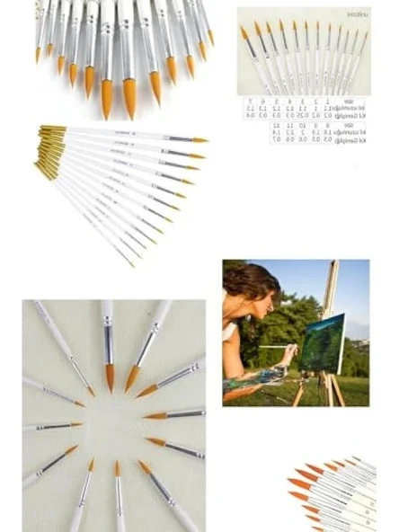 12 Parça Sanat Fırçası Seti - Resim 3