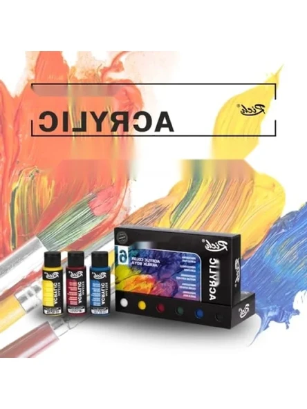 Profesyonel Akrilik Boya Seti 60cc, 6 Renk - Resim 3