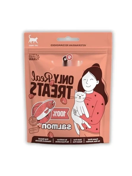 %100 Çiğ Somonlu Freeze-Dried Kedi Ödül Maması 40g ürün görseli 1