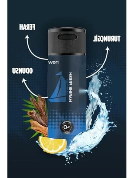 Marine Fresh Deodorant - 150 ml - Resim 3
