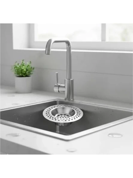 Paslanmaz Çelik Lavabo Süzgeci - 7 cm Çap - Resim 2