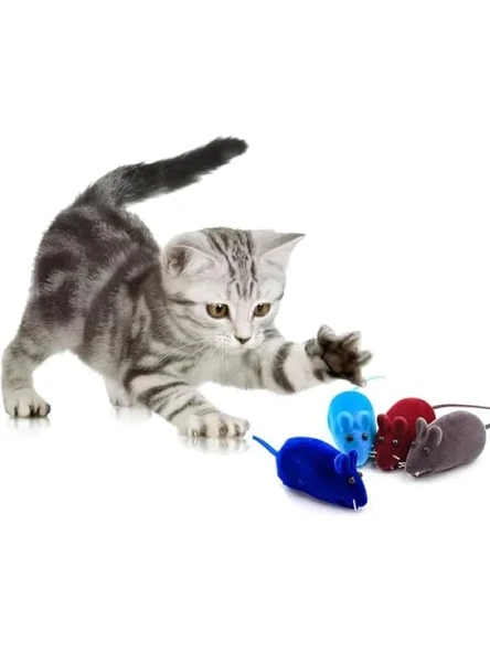 4'lü Sesli Fare Kedi Oyuncağı Seti ürün görseli 1