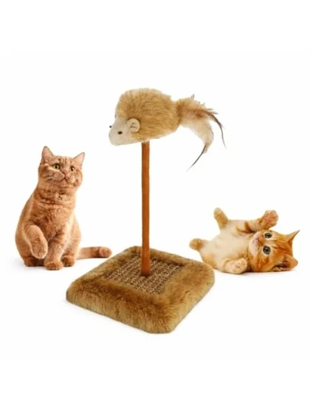 Fareli ve Zilli Kedi Tırmalama Tahtası - Eğlenceli Oyun Alanı ürün görseli 1