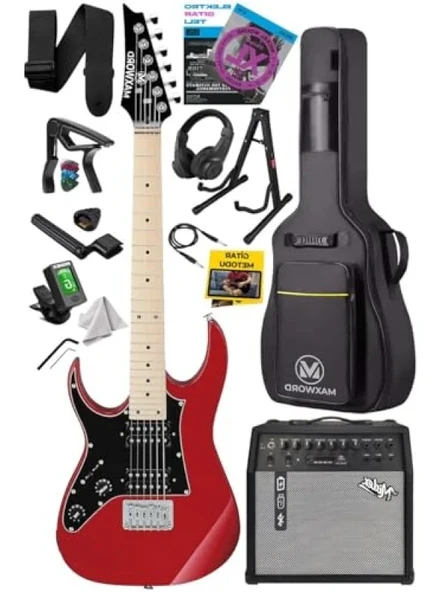 Yüksek Kaliteli Amfili Elektro Gitar Seti - 50W Maple Klavye ürün görseli 1