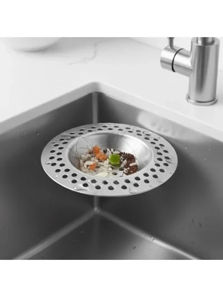 Paslanmaz Çelik Lavabo Süzgeci - 7 cm Çap - Resim 3