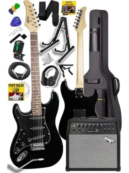 Elektro Gitar Seti - 50 WATT Bluetooth Şarjlı Amfi ve Kulaklık ile ürün görseli 1